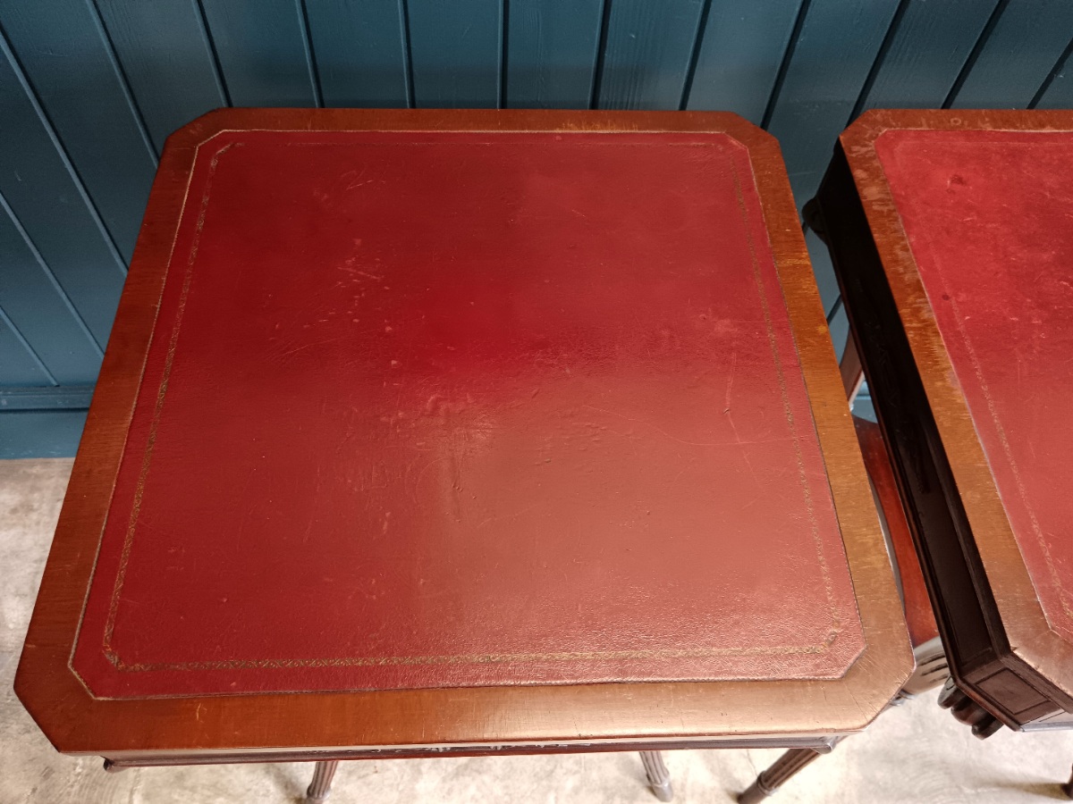 A pair of Regency style red leather top Mahogany lamp tables (9).jpg